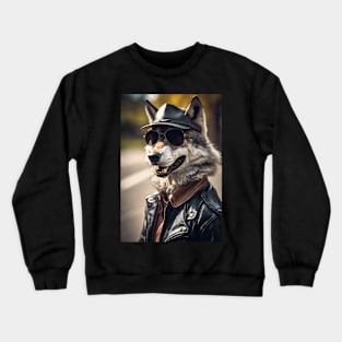 funny wolf Crewneck Sweatshirt